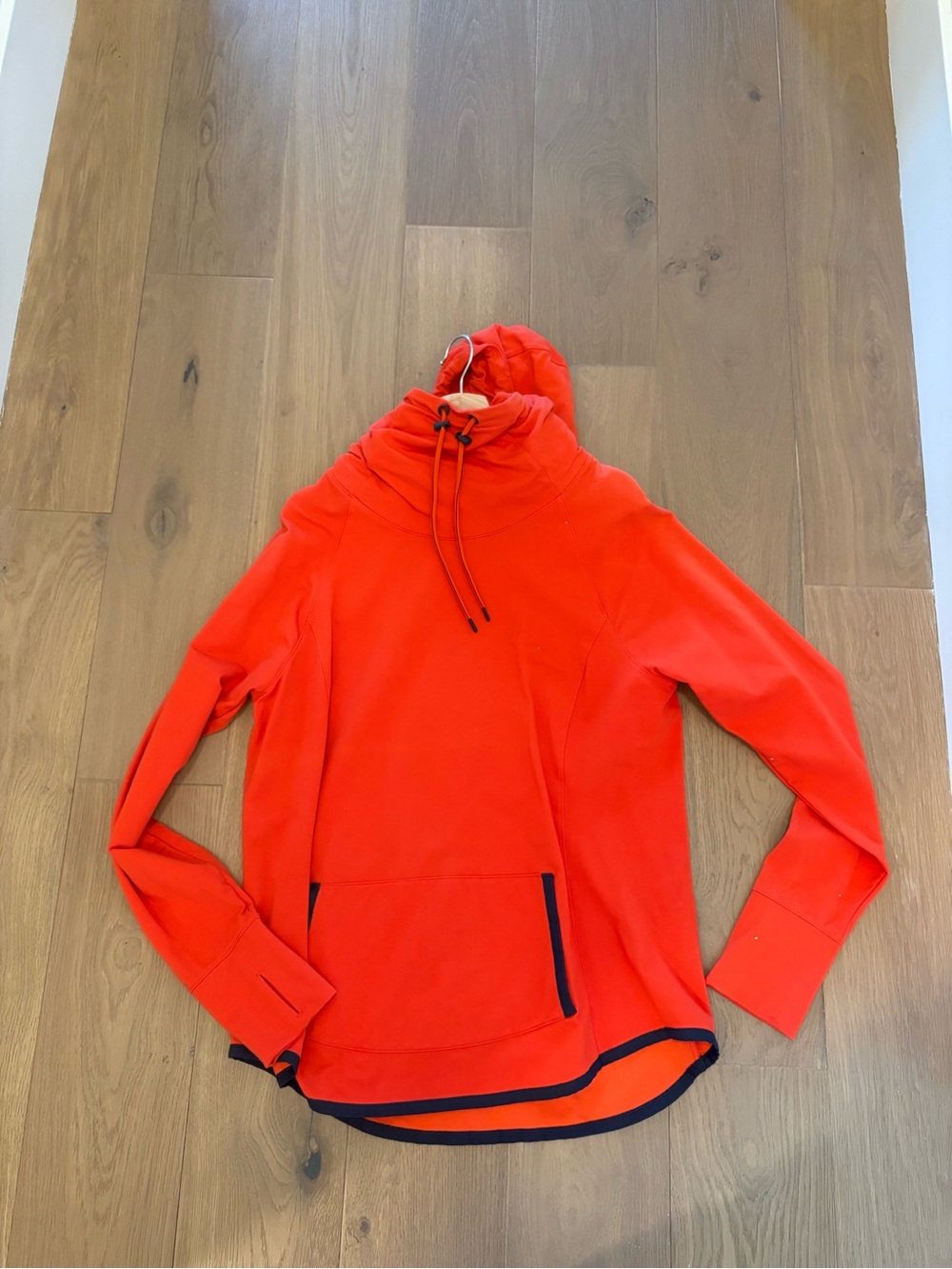 Athleta Red Funnel Neck Pullover Hoodie
